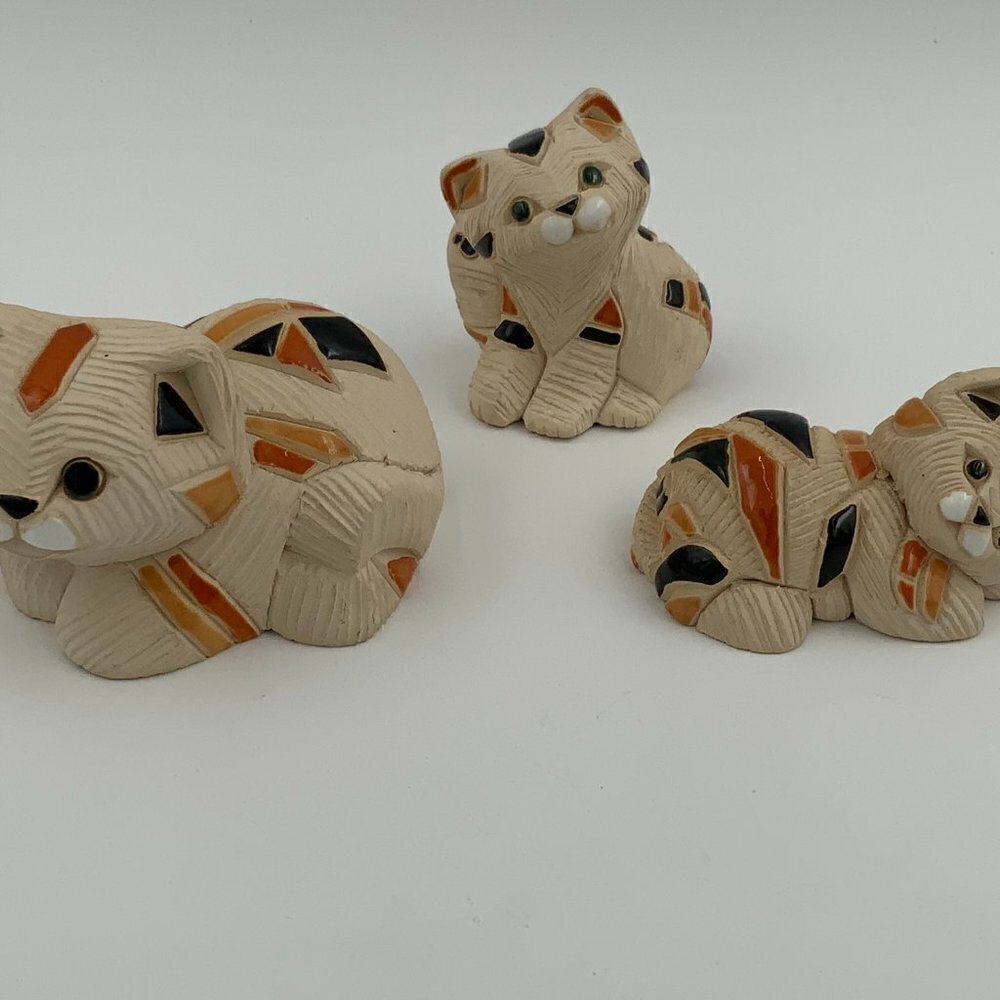 Lot of 3 ARTESANIA RINCONADA Calico Cats Handmade in Uruguay #190 & 191 A,B